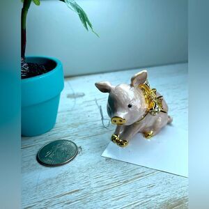 NEW! Piglet Rhinestone Jewelry Box NWT Trinket Gift Wedding Engagement